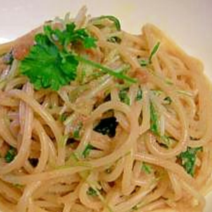 水菜の明太子パスタ